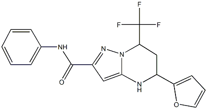 5-(2-furyl)-N-phenyl-7-(trifluoromethyl)-4,5,6,7-tetrahydropyrazolo[1,5-a]pyrimidine-2-carboxamide Struktur