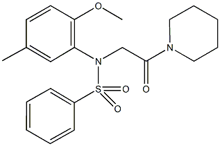 N-(2-methoxy-5-methylphenyl)-N-[2-oxo-2-(1-piperidinyl)ethyl]benzenesulfonamide Struktur