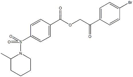 2-(4-bromophenyl)-2-oxoethyl 4-[(2-methyl-1-piperidinyl)sulfonyl]benzoate Struktur