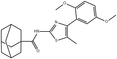 N-[4-(2,5-dimethoxyphenyl)-5-methyl-1,3-thiazol-2-yl]-1-adamantanecarboxamide Struktur