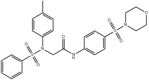 2-[4-methyl(phenylsulfonyl)anilino]-N-[4-(4-morpholinylsulfonyl)phenyl]acetamide Struktur