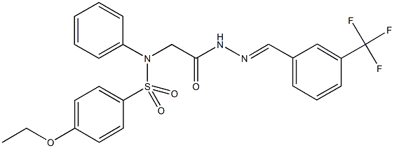 4-ethoxy-N-(2-oxo-2-{2-[3-(trifluoromethyl)benzylidene]hydrazino}ethyl)-N-phenylbenzenesulfonamide Struktur