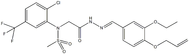 N-(2-{2-[4-(allyloxy)-3-ethoxybenzylidene]hydrazino}-2-oxoethyl)-N-[2-chloro-5-(trifluoromethyl)phenyl]methanesulfonamide Struktur