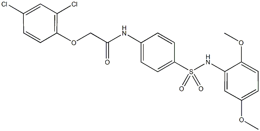 2-(2,4-dichlorophenoxy)-N-{4-[(2,5-dimethoxyanilino)sulfonyl]phenyl}acetamide Struktur