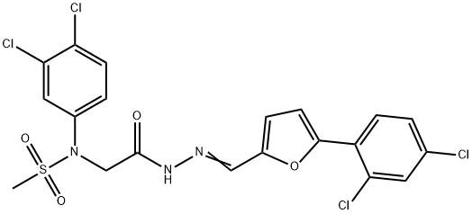 N-(3,4-dichlorophenyl)-N-[2-(2-{[5-(2,4-dichlorophenyl)-2-furyl]methylene}hydrazino)-2-oxoethyl]methanesulfonamide Struktur