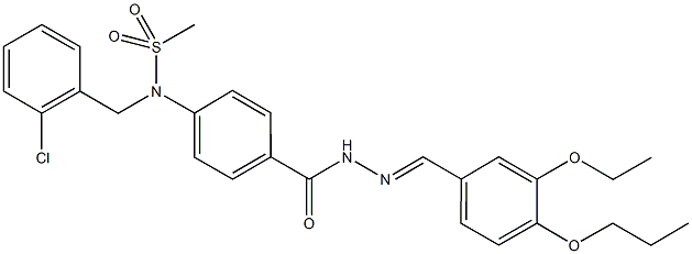 N-(2-chlorobenzyl)-N-(4-{[2-(3-ethoxy-4-propoxybenzylidene)hydrazino]carbonyl}phenyl)methanesulfonamide Struktur