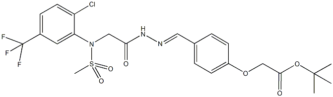 tert-butyl [4-(2-{[2-chloro(methylsulfonyl)-5-(trifluoromethyl)anilino]acetyl}carbohydrazonoyl)phenoxy]acetate Struktur