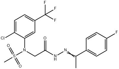 N-[2-chloro-5-(trifluoromethyl)phenyl]-N-(2-{2-[1-(4-fluorophenyl)ethylidene]hydrazino}-2-oxoethyl)methanesulfonamide Struktur