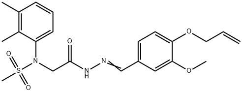 N-(2-{2-[4-(allyloxy)-3-methoxybenzylidene]hydrazino}-2-oxoethyl)-N-(2,3-dimethylphenyl)methanesulfonamide Struktur