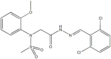 N-{2-[2-(2,6-dichlorobenzylidene)hydrazino]-2-oxoethyl}-N-(2-methoxyphenyl)methanesulfonamide Struktur