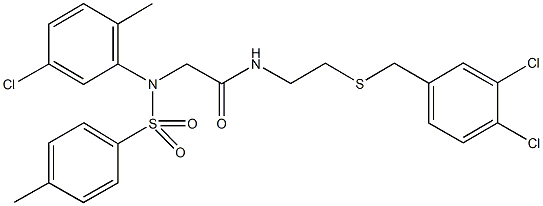 2-{5-chloro-2-methyl[(4-methylphenyl)sulfonyl]anilino}-N-{2-[(3,4-dichlorobenzyl)sulfanyl]ethyl}acetamide Struktur