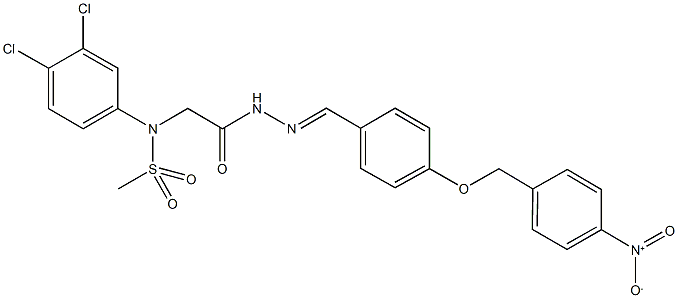 N-(3,4-dichlorophenyl)-N-(2-{2-[4-({4-nitrobenzyl}oxy)benzylidene]hydrazino}-2-oxoethyl)methanesulfonamide Struktur