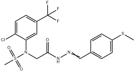 N-[2-chloro-5-(trifluoromethyl)phenyl]-N-(2-{2-[4-(methylsulfanyl)benzylidene]hydrazino}-2-oxoethyl)methanesulfonamide Struktur