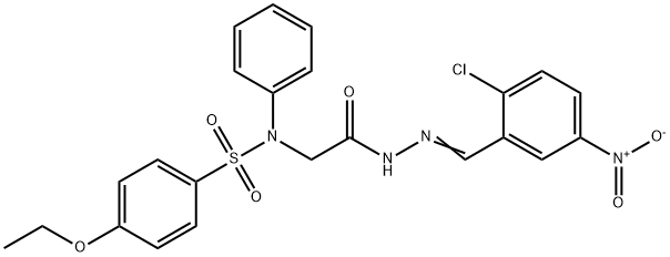 N-[2-(2-{2-chloro-5-nitrobenzylidene}hydrazino)-2-oxoethyl]-4-ethoxy-N-phenylbenzenesulfonamide Struktur