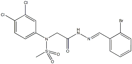 N-{2-[2-(2-bromobenzylidene)hydrazino]-2-oxoethyl}-N-(3,4-dichlorophenyl)methanesulfonamide Struktur