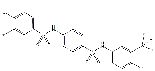 3-bromo-N-(4-{[4-chloro-3-(trifluoromethyl)anilino]sulfonyl}phenyl)-4-methoxybenzenesulfonamide Struktur