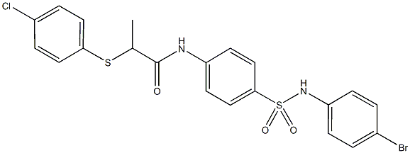 N-{4-[(4-bromoanilino)sulfonyl]phenyl}-2-[(4-chlorophenyl)sulfanyl]propanamide Struktur