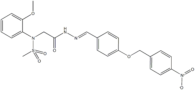 N-(2-{2-[4-({4-nitrobenzyl}oxy)benzylidene]hydrazino}-2-oxoethyl)-N-(2-methoxyphenyl)methanesulfonamide Struktur