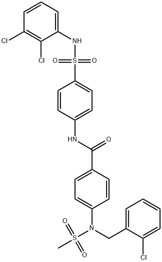 4-[(2-chlorobenzyl)(methylsulfonyl)amino]-N-{4-[(2,3-dichloroanilino)sulfonyl]phenyl}benzamide Struktur