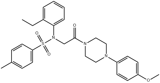 N-(2-ethylphenyl)-N-{2-[4-(4-methoxyphenyl)-1-piperazinyl]-2-oxoethyl}-4-methylbenzenesulfonamide Struktur