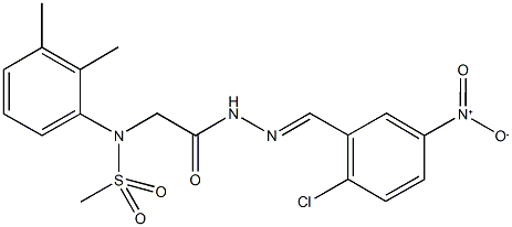 N-[2-(2-{2-chloro-5-nitrobenzylidene}hydrazino)-2-oxoethyl]-N-(2,3-dimethylphenyl)methanesulfonamide Struktur