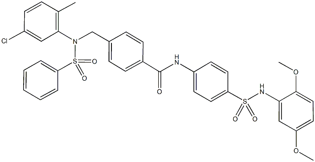 4-{[5-chloro-2-methyl(phenylsulfonyl)anilino]methyl}-N-{4-[(2,5-dimethoxyanilino)sulfonyl]phenyl}benzamide Struktur