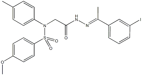 N-(2-{2-[1-(3-iodophenyl)ethylidene]hydrazino}-2-oxoethyl)-4-methoxy-N-(4-methylphenyl)benzenesulfonamide Struktur