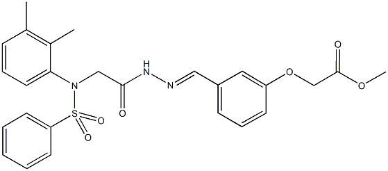 methyl [3-(2-{[2,3-dimethyl(phenylsulfonyl)anilino]acetyl}carbohydrazonoyl)phenoxy]acetate Struktur