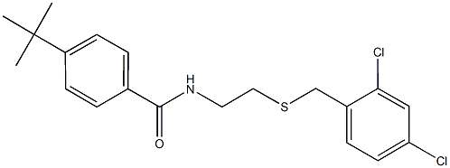 4-tert-butyl-N-{2-[(2,4-dichlorobenzyl)sulfanyl]ethyl}benzamide Struktur