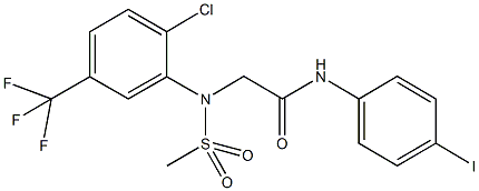 2-[2-chloro(methylsulfonyl)-5-(trifluoromethyl)anilino]-N-(4-iodophenyl)acetamide Struktur