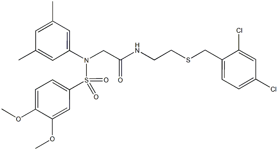 N-{2-[(2,4-dichlorobenzyl)sulfanyl]ethyl}-2-{[(3,4-dimethoxyphenyl)sulfonyl]-3,5-dimethylanilino}acetamide Struktur