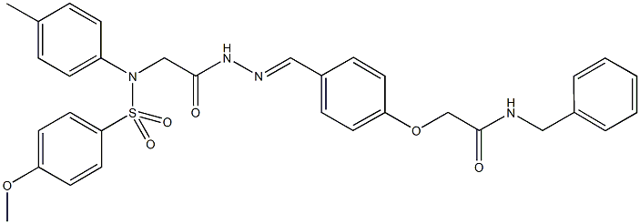 N-benzyl-2-{4-[2-({[(4-methoxyphenyl)sulfonyl]-4-methylanilino}acetyl)carbohydrazonoyl]phenoxy}acetamide Struktur