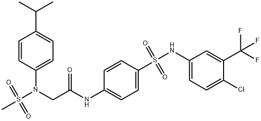 N-(4-{[4-chloro-3-(trifluoromethyl)anilino]sulfonyl}phenyl)-2-[4-isopropyl(methylsulfonyl)anilino]acetamide Struktur