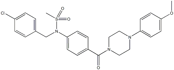 N-(4-chlorobenzyl)-N-(4-{[4-(4-methoxyphenyl)-1-piperazinyl]carbonyl}phenyl)methanesulfonamide Struktur