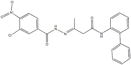 N-[1,1'-biphenyl]-2-yl-3-({3-chloro-4-nitrobenzoyl}hydrazono)butanamide Struktur