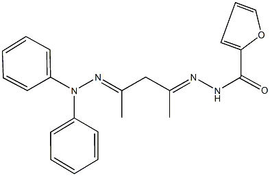 N'-[3-(diphenylhydrazono)-1-methylbutylidene]-2-furohydrazide Struktur