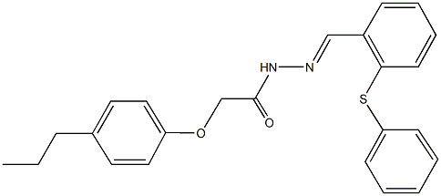 N'-[2-(phenylsulfanyl)benzylidene]-2-(4-propylphenoxy)acetohydrazide Struktur