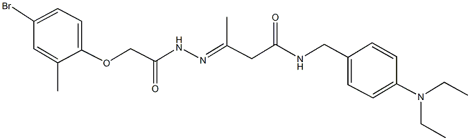 3-{[(4-bromo-2-methylphenoxy)acetyl]hydrazono}-N-[4-(diethylamino)benzyl]butanamide Struktur