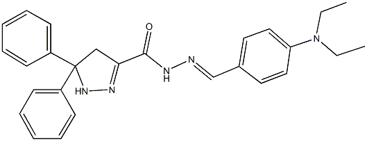 N'-[4-(diethylamino)benzylidene]-5,5-diphenyl-4,5-dihydro-1H-pyrazole-3-carbohydrazide Struktur