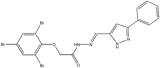 N'-[(3-phenyl-1H-pyrazol-5-yl)methylene]-2-(2,4,6-tribromophenoxy)acetohydrazide Struktur