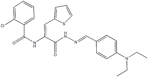 2-chloro-N-[1-({2-[4-(diethylamino)benzylidene]hydrazino}carbonyl)-2-(2-thienyl)vinyl]benzamide Struktur