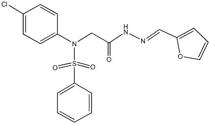 N-(4-chlorophenyl)-N-{2-[2-(2-furylmethylene)hydrazino]-2-oxoethyl}benzenesulfonamide Struktur