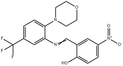 4-nitro-2-({[2-(4-morpholinyl)-5-(trifluoromethyl)phenyl]imino}methyl)phenol Struktur