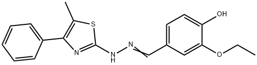 3-ethoxy-4-hydroxybenzaldehyde (5-methyl-4-phenyl-1,3-thiazol-2-yl)hydrazone Struktur