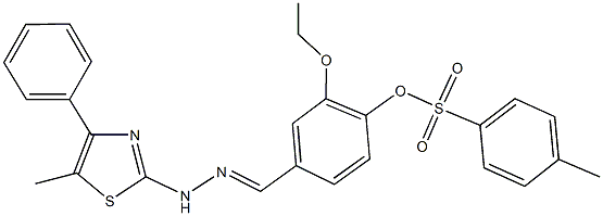 2-ethoxy-4-[2-(5-methyl-4-phenyl-1,3-thiazol-2-yl)carbohydrazonoyl]phenyl 4-methylbenzenesulfonate Struktur