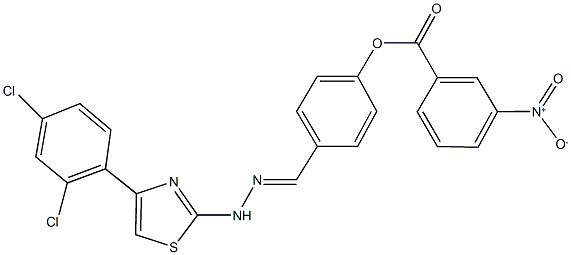 4-{2-[4-(2,4-dichlorophenyl)-1,3-thiazol-2-yl]carbohydrazonoyl}phenyl 3-nitrobenzoate Struktur