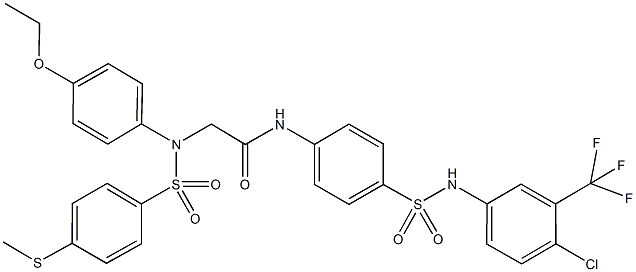 N-(4-{[4-chloro-3-(trifluoromethyl)anilino]sulfonyl}phenyl)-2-(4-ethoxy{[4-(methylsulfanyl)phenyl]sulfonyl}anilino)acetamide Struktur