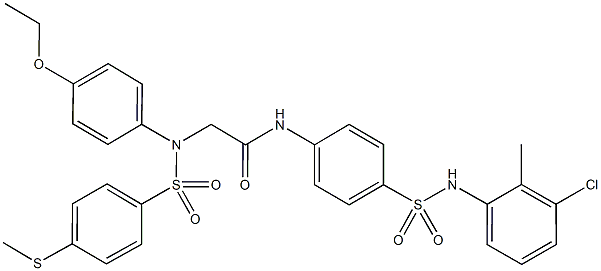 N-{4-[(3-chloro-2-methylanilino)sulfonyl]phenyl}-2-(4-ethoxy{[4-(methylsulfanyl)phenyl]sulfonyl}anilino)acetamide Struktur