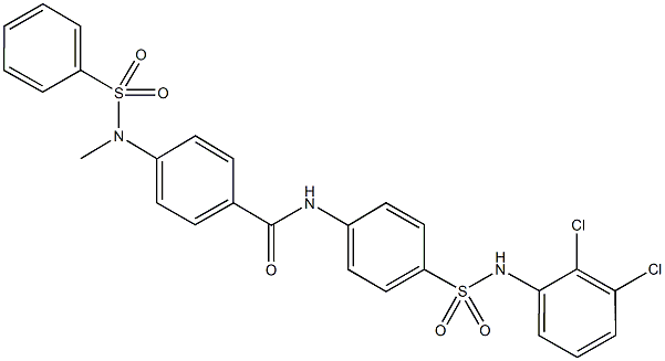 N-{4-[(2,3-dichloroanilino)sulfonyl]phenyl}-4-[methyl(phenylsulfonyl)amino]benzamide Struktur