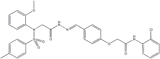 N-(2-chlorophenyl)-2-{4-[2-({2-methoxy[(4-methylphenyl)sulfonyl]anilino}acetyl)carbohydrazonoyl]phenoxy}acetamide Struktur